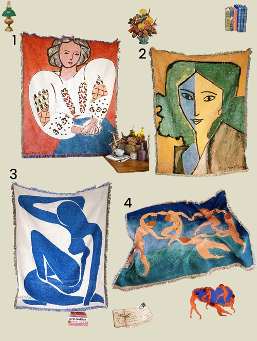 예술과 포근함을 함께 Henri Matisse 블랭킷 4종