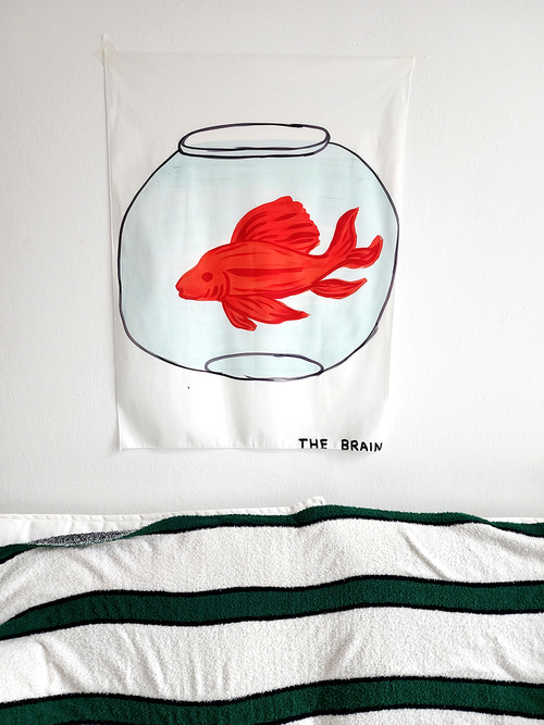블랑쉬 풍수에 좋은 물고기 패브릭 포스터 벽걸이 벽장식 바란스 73x95